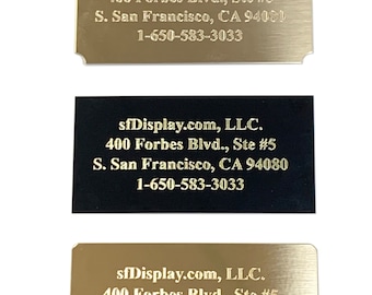 4x2 Engraving plate with up to 4 Lines of Custom Text Personalized - Gold Text on Black Plate or Solid Brass Plate or Silver Text on Black