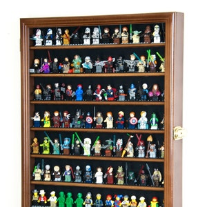 Large 110+ Mini Figures Minifigures Display Case Cabinet Small Action Figure Toys Collectible Wall Shelf w/ 98% UV Protection - Lockable