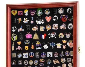 1 Glass Top Lid 16 Space Black Jewelry Collectibles Display Case Charms Pins