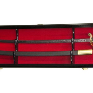 Large 1 Sword & Scabbard Display Case (5 1/4&quot; Depth) Military Navy Civil War Samurai w/ 98% UV Protection-Lockable (LED Accent Light Option)