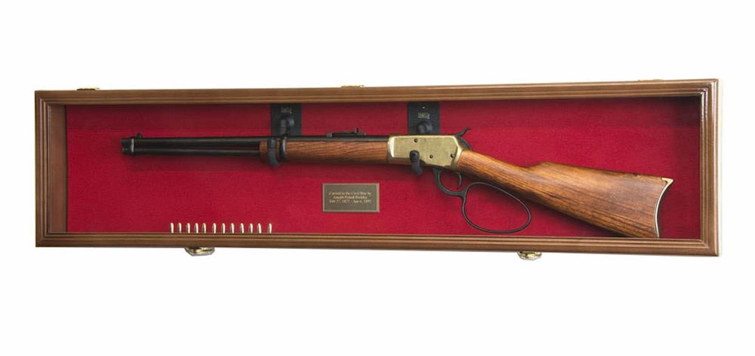 Single Rifle Gun Shotgun Display Case Wall Rack Holder W/98 UV