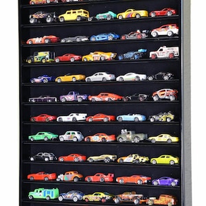 1/64 Diecast (No Door) Display Shelf Matchbox 1:64 Scale Model Car Case Cabinet Wall Rack w/98% UV Protection - Lockable