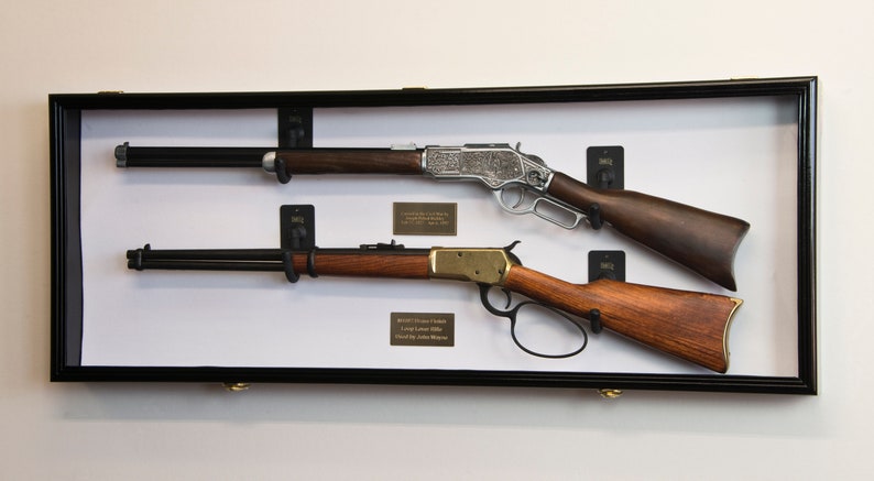 Double Rifle Gun Shotgun Display Case Wall Rack Holder Etsy