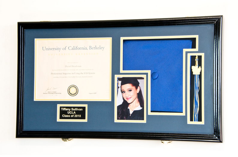 Custom Graduation Diploma Frame Tassel Photo Cap Engraving Etsy