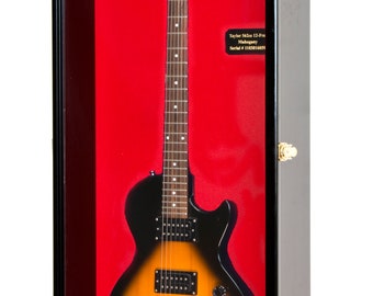 Vitrina de pared para guitarra acústica Fender Bass con protección UV del 98 % y cerradura (con focos LED opcionales)