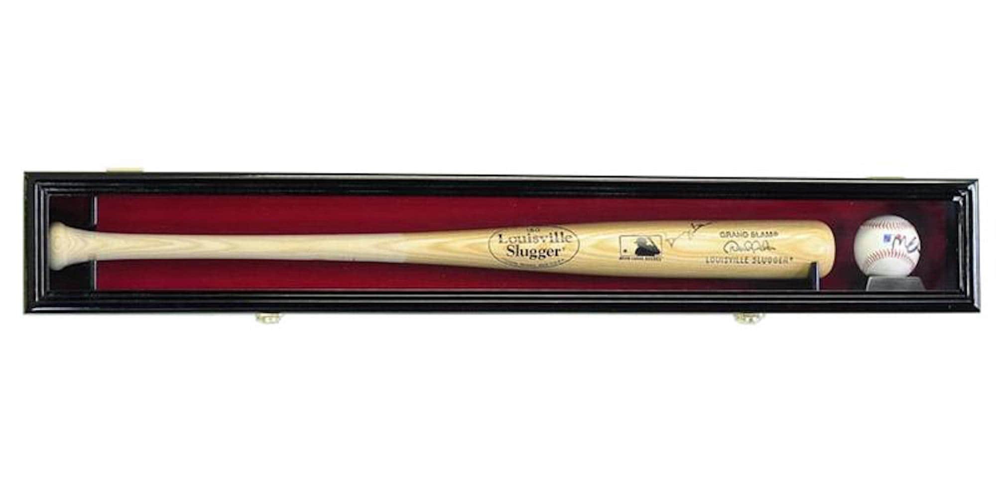 Glass baseball bat display case deals
