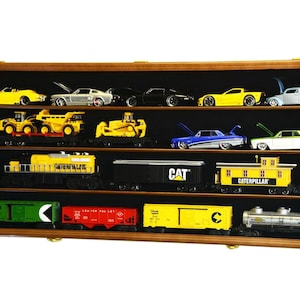 O Scale Train Display Case Cabinet Engine Locomotive Cab Tanker Model Car Shelf Wall Rack w/ 98% UV Protection - Lockable