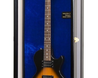 Vitrina transparente para guitarra, estante de pared para guardabarros, bajo acústico, con 98% de protección UV