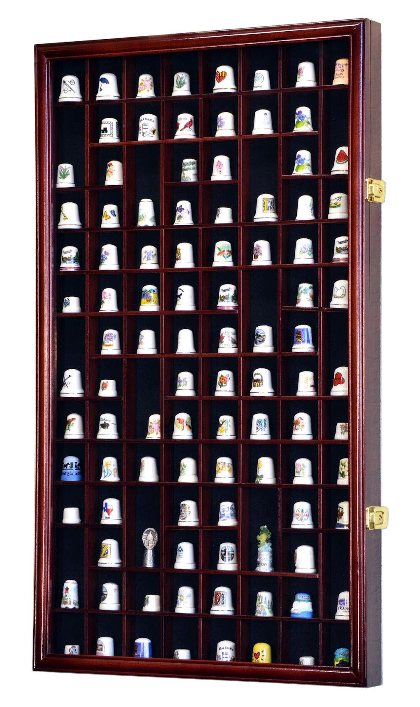 100 Apertura Thimble / Pequeña Caja de Exhibición en Miniatura Soporte de  Gabinete Estante de pared 98% UV Bloqueable -  España