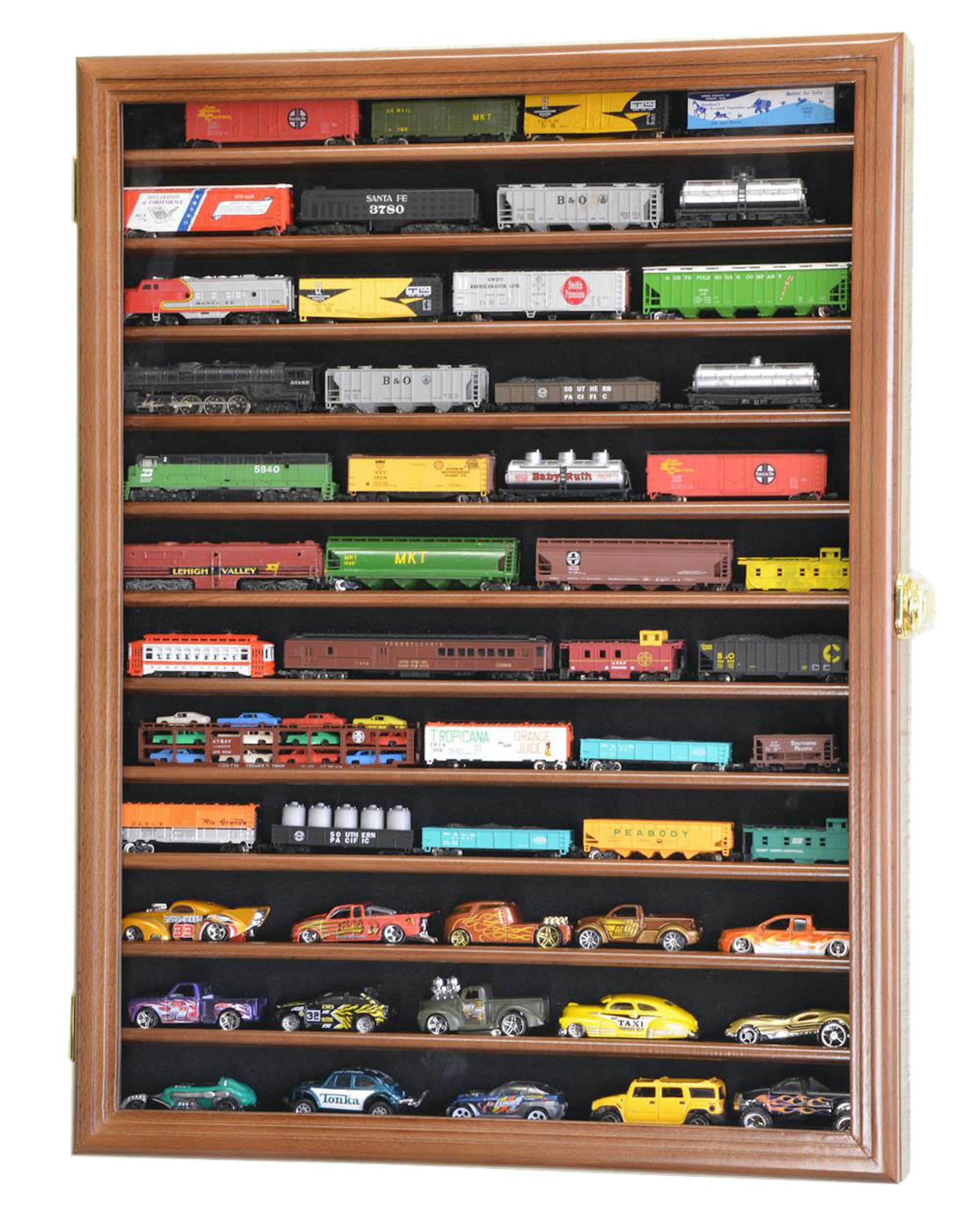 Train Racks Model 12 Shelves N Scale Train Model Trains Display Case Cabinet Wall Shelf ...