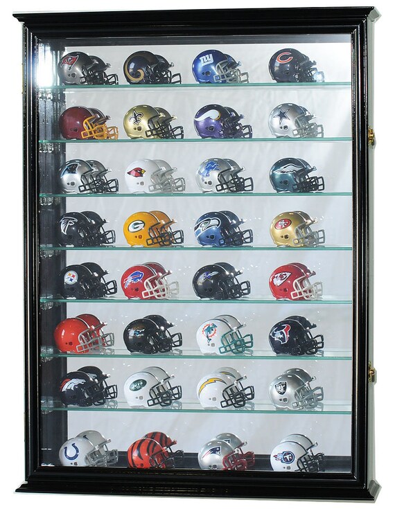 Large Pocket Pro Mini Helmet Display Case Cabinet Football NFL