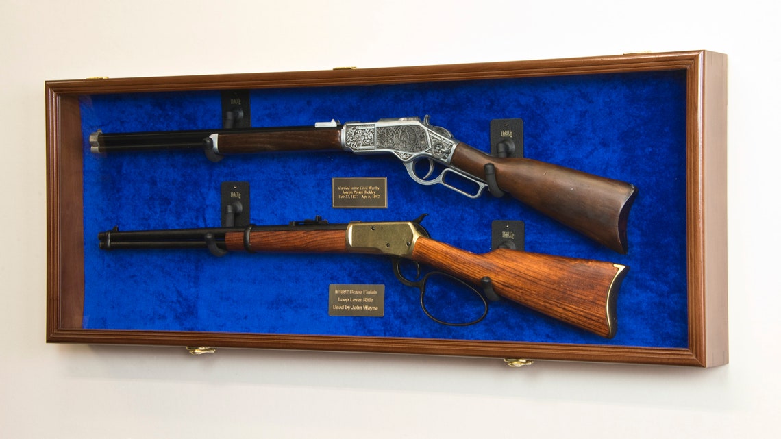Double Rifle Gun Shotgun Display Case Wall Rack Holder Etsy