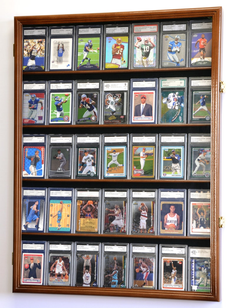 35 Graded Sport Cards / Collectible Card Display Case Wall Etsy