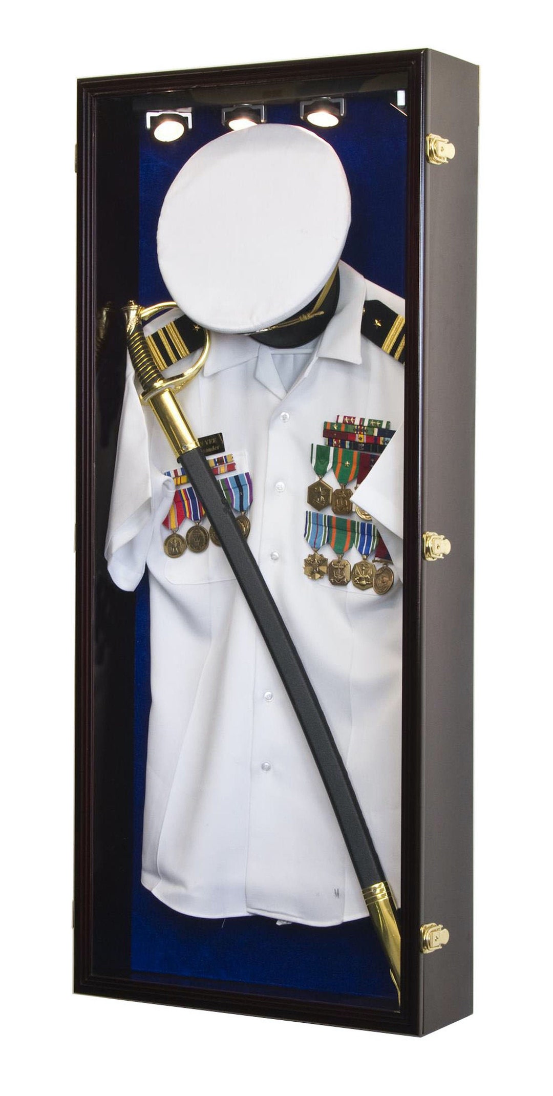 Military Shadow Box Display Case Army Navy Marine Veteran