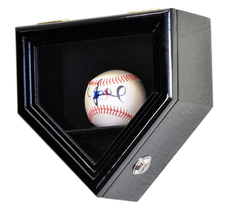 1 Baseball Ball Home Plate Shaped Display Case Holder Etsy