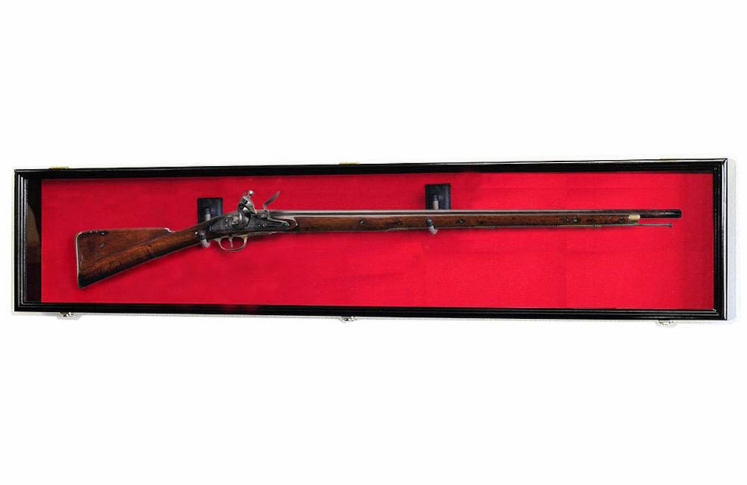 XL Rifle / Musket Gun Display Case Wall Mount Antique Gun 64 W/ 98 UV Protection