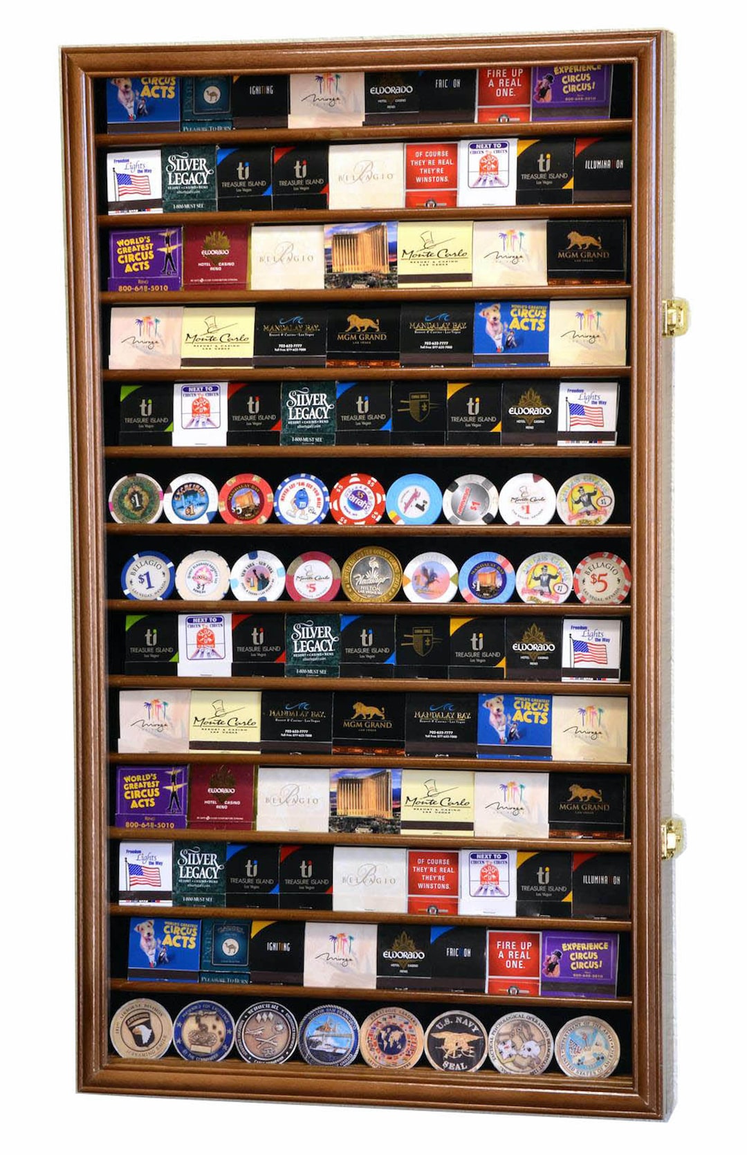 117 Matches Matchbook Display Case Wall Holder W/ 98 UV