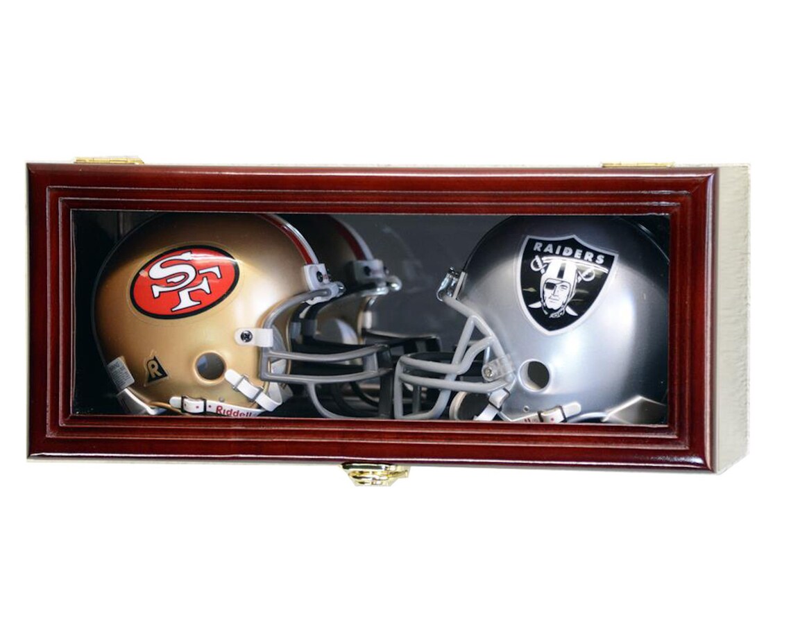 2 Riddell Mini Helmets Football Helmet Display Case Wall Rack Etsy