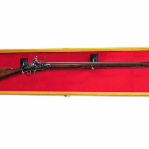 XL Rifle / Musket Gun Display Case Cabinet Wall Mount Antique Gun - 64 ...