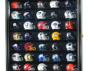 Pocket Pro Mini Helmet Display Case Cabinet Football Helmets Shelf w/ 98% UV Protection - Lockable