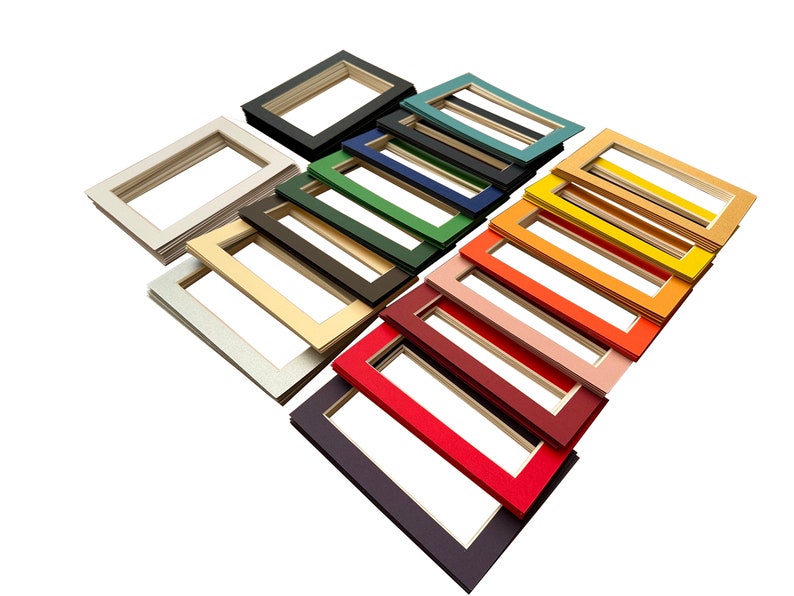 Color Matting Set of 100 - 5x7 Picture Frame Matting for Display 4x6 Photo - Variety ...