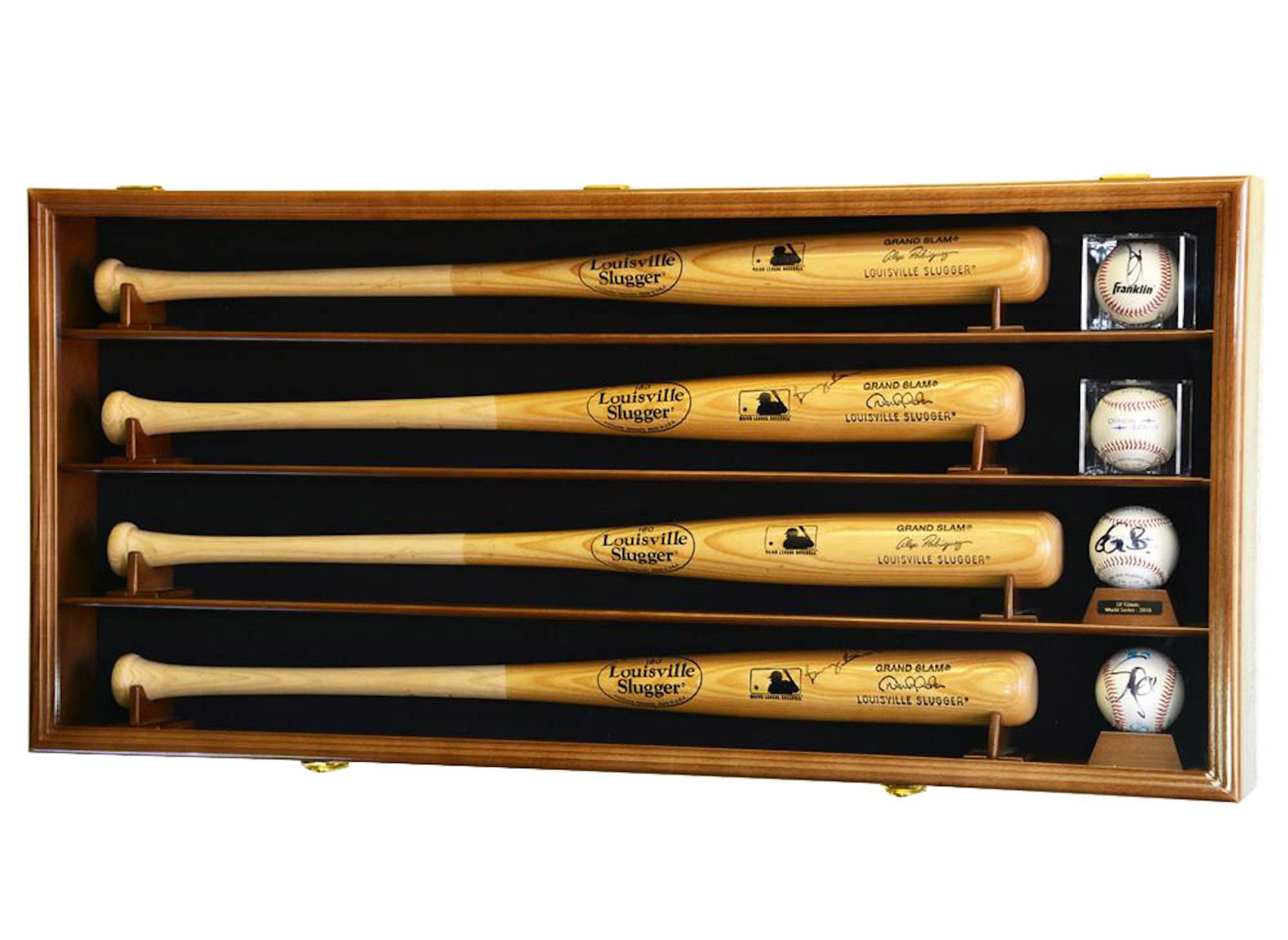 5 Mlb Baseball Bat Display Case Cabinet Holder Wall Rack W Uv Protection Lockable