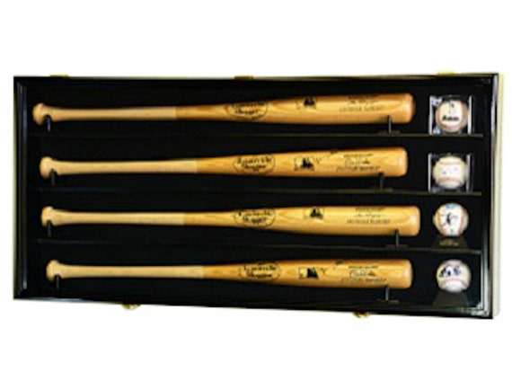 2 Pack Baseball Bat Houder en Ball Display Drijvende Plank Wandmontage Baseball Bat Rack Plank Georganiseerd Door Hout