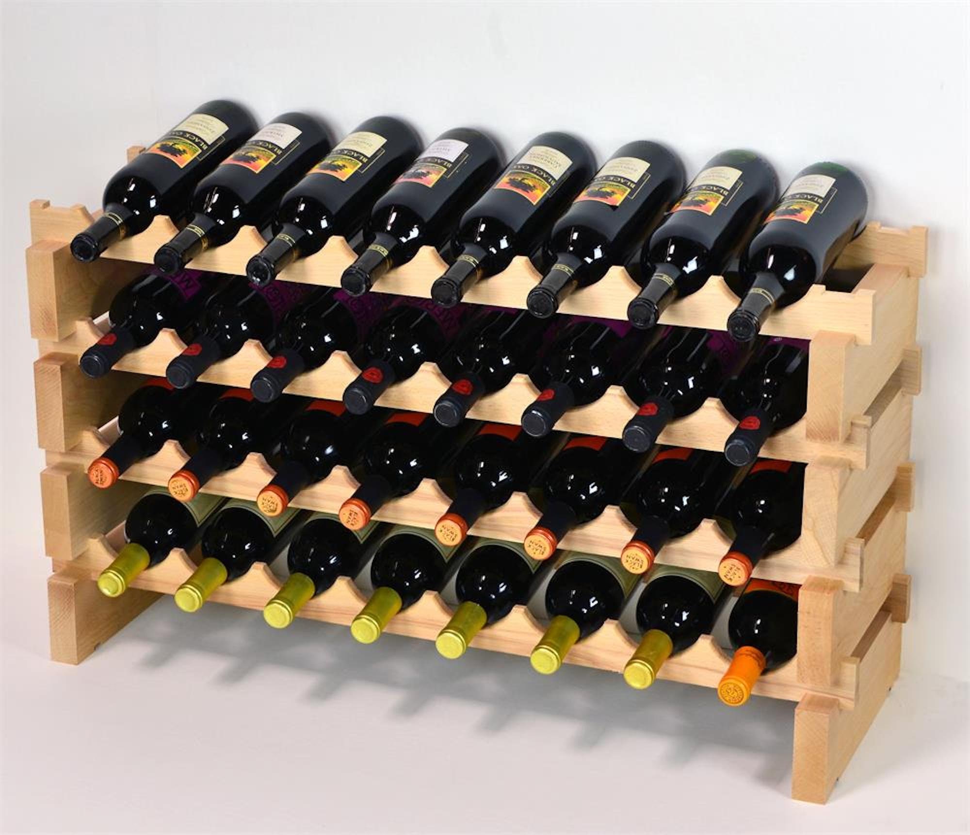8X パイン モジュラー ワインラック パイン材 32-96 ボトル収納可能 8