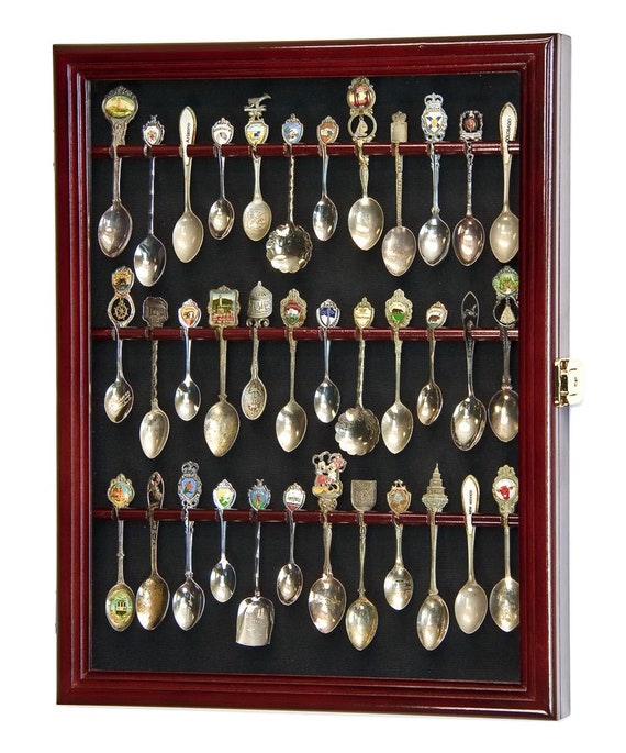 Spoons=comes apart Wooden Collector's Spoon Display Rack For Twenty-four 24 