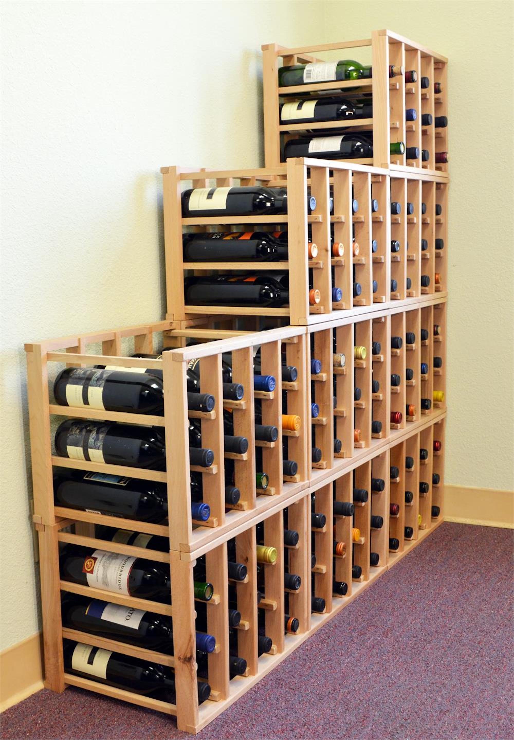 24 Bottle Modular Stackable Wine Rack Stack As Many Sets Etsy