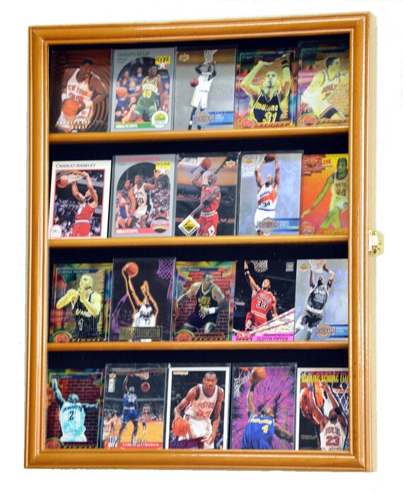 basketball card display case for Football Baseball Hockey Sports allowing you to match the case to your rooms decor and personal style 20 Sport/Collectible Trading Card Display