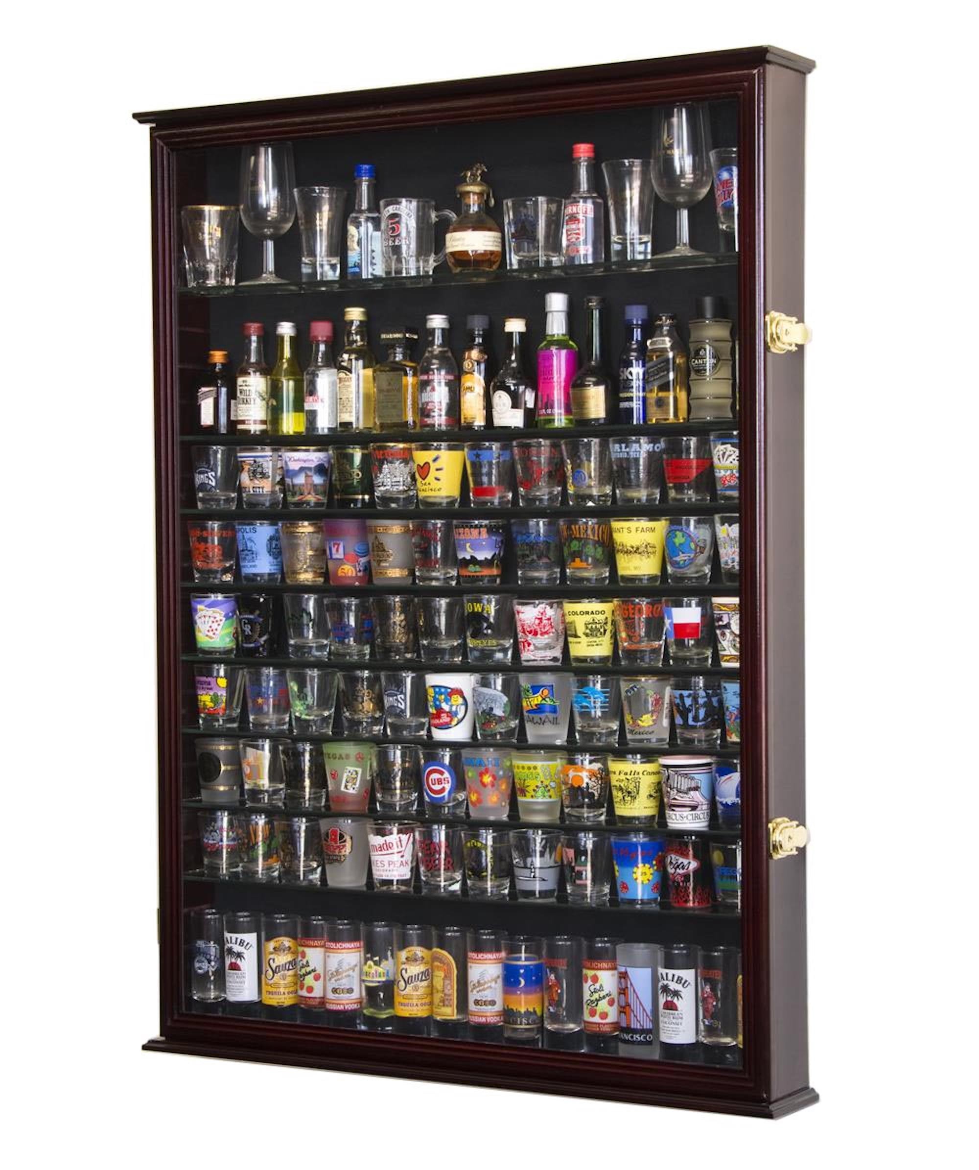 144 Shot Glass 84 Shooter Figures Mini Liquor Display Case Cabinet Wall Rack Shotglass Holder Felt Backing Etsy Canada