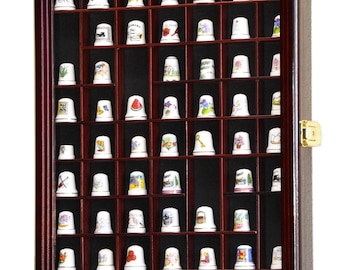 DisplayGifts Large 189 Thimble Display Case Cabinet Wall Shadow