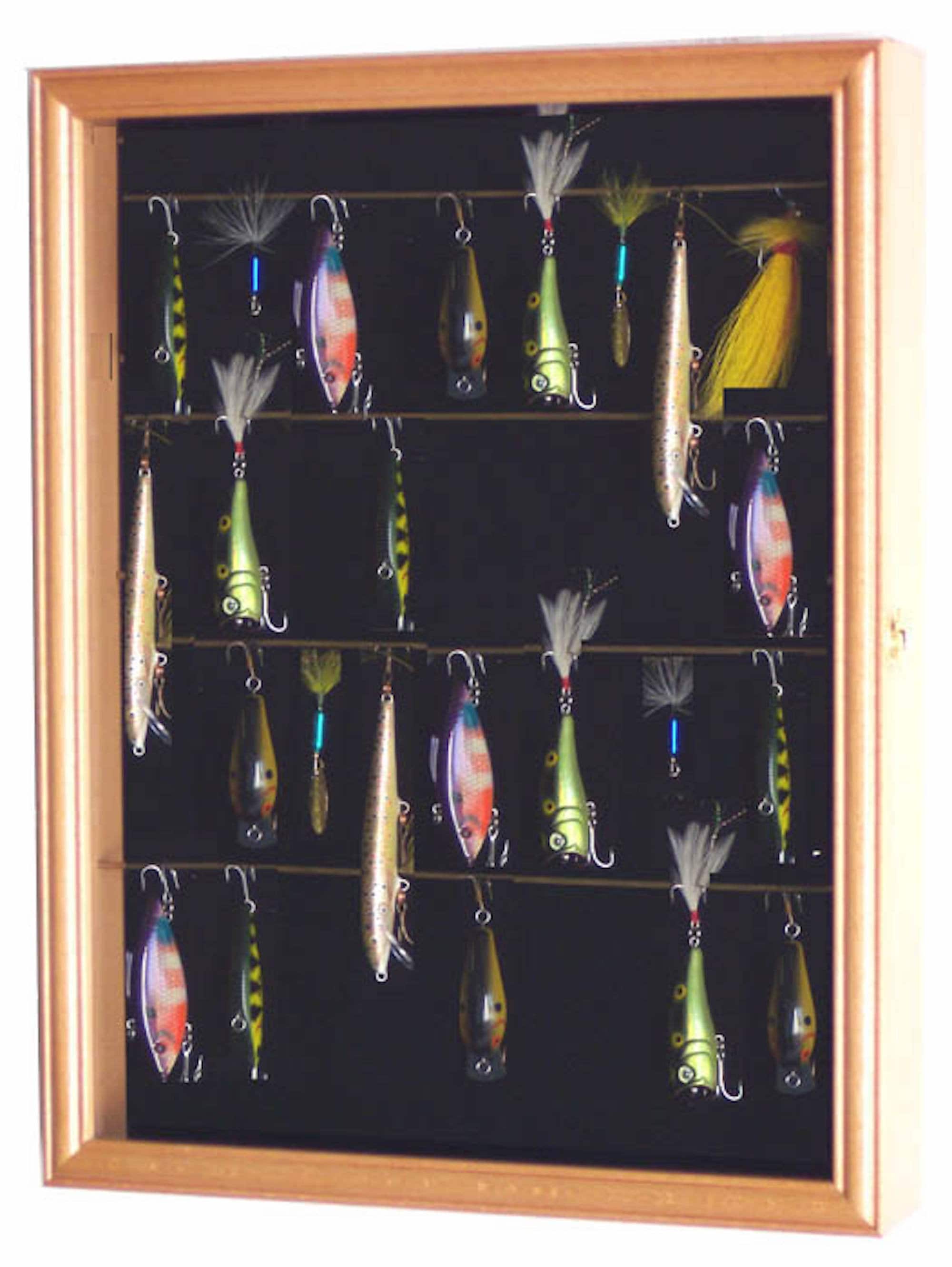 Fishing Lure Display Case Cabinet Wall Hook Wire Rack Shelf, 48% OFF