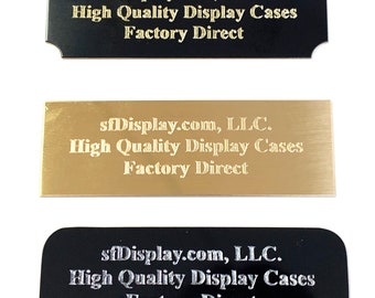 3x1 Engraving plate with up to 3 Lines of Custom Text Personalized - Gold/Silver Text on Black Plate or Solid Brass Plate
