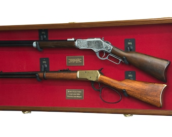 Long Rifle / Musket Gun Display Case Wall Rack Cabinet W/98% | Etsy