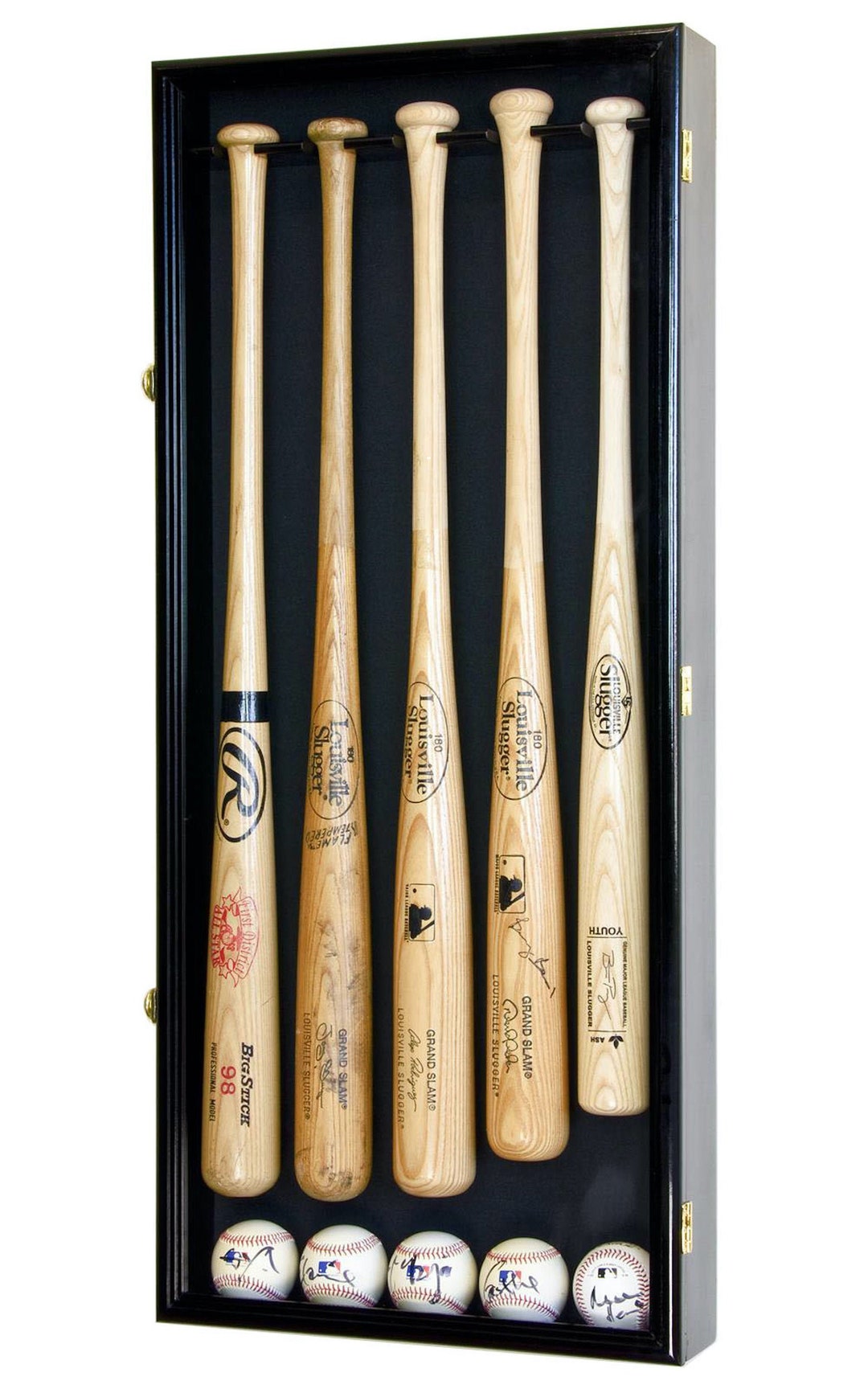 5 Baseball Bat Display Case Holder Wall Rack W/98 UV