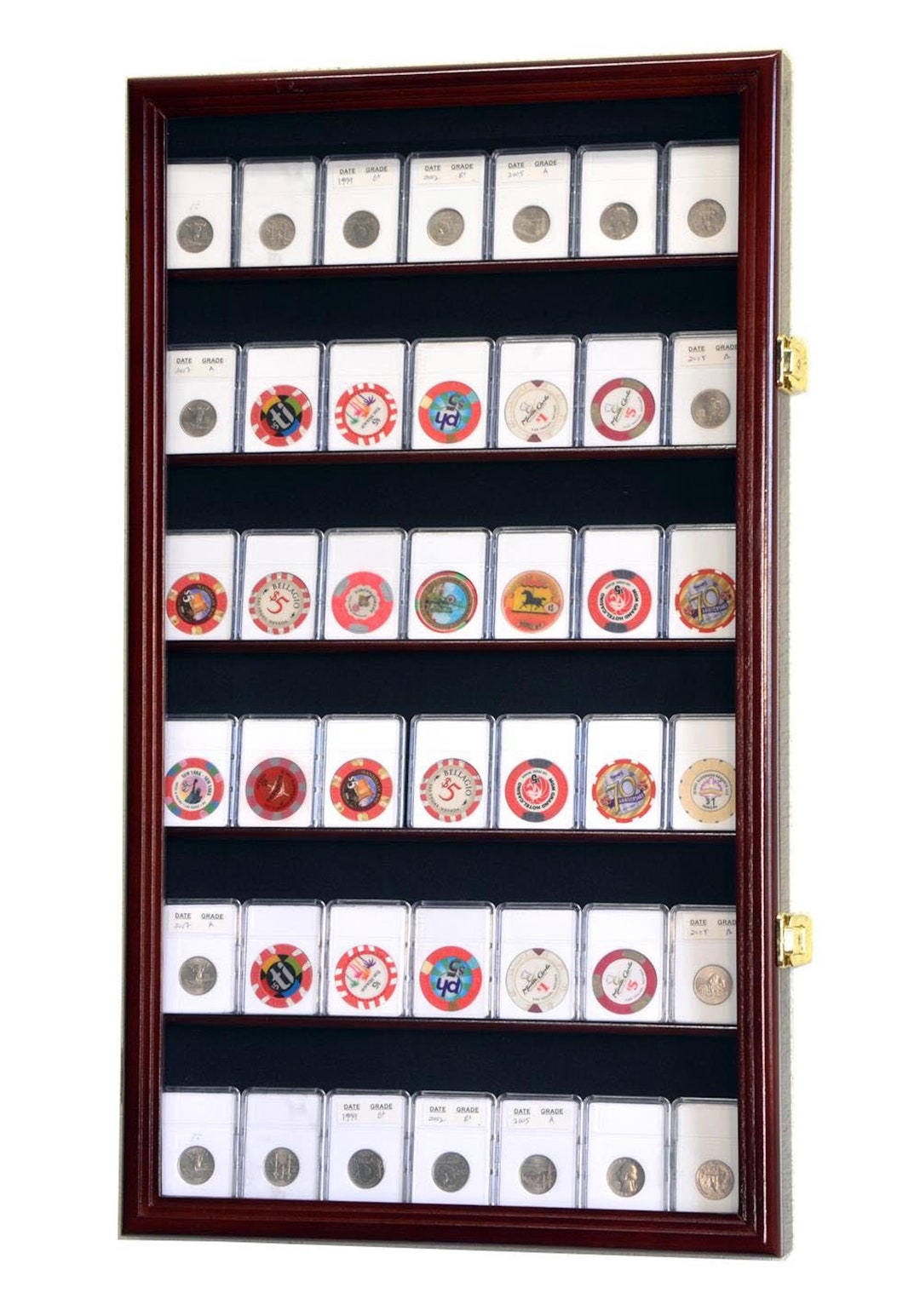 42 Collector NGC PCGS ICG Coin Slab Display Case Wall Cabinet