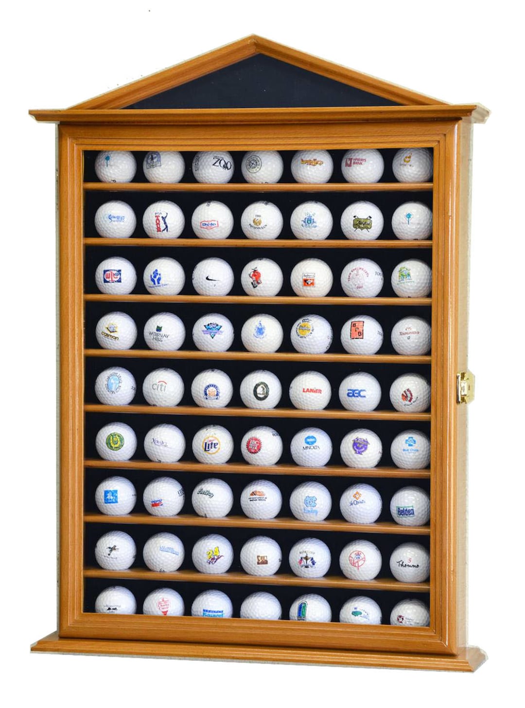 63 Golf Ball Designer Display Case Wall Rack Holder W/98 UV