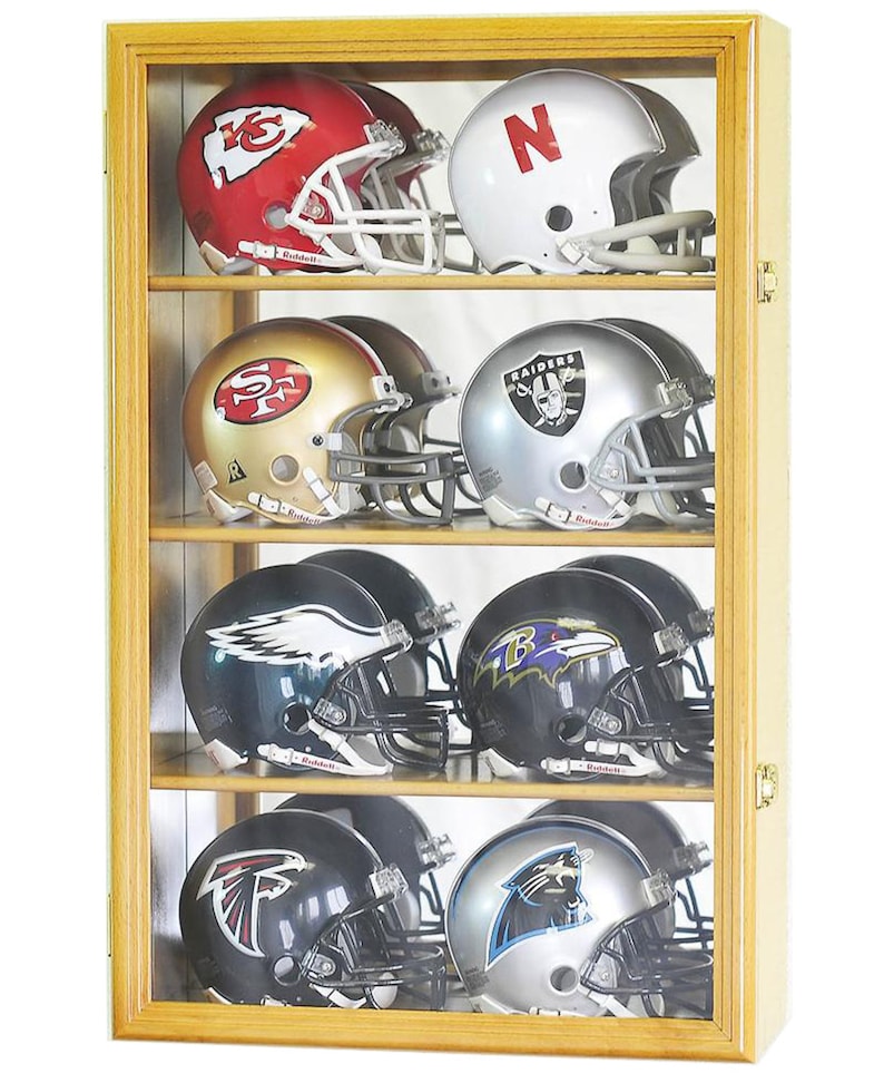 8 Riddell Mini Helmets Football Helmet Display Case Wall Rack Etsy