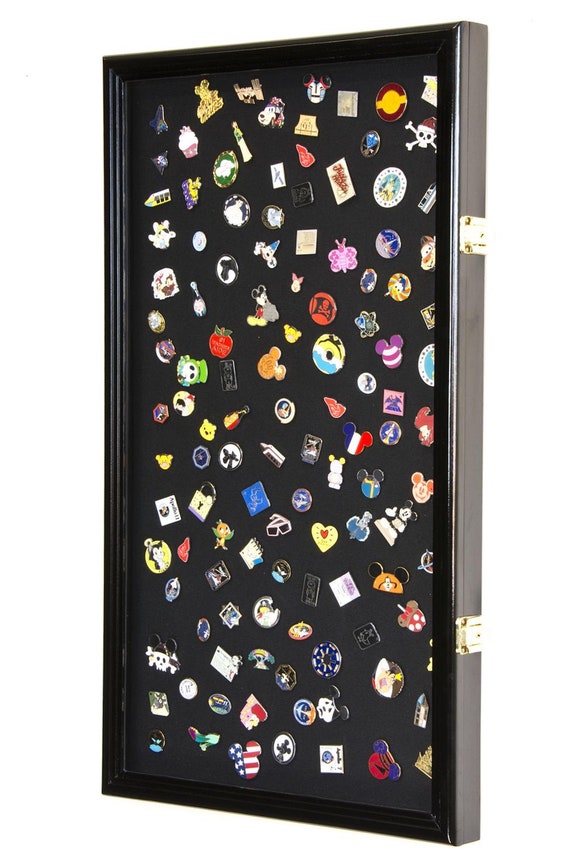 Large Pin, Ribbons, Medals, Buttons, Patches Disney Pins Display Case  Cabinet Holder Rack 98% UV Protection Lockable 