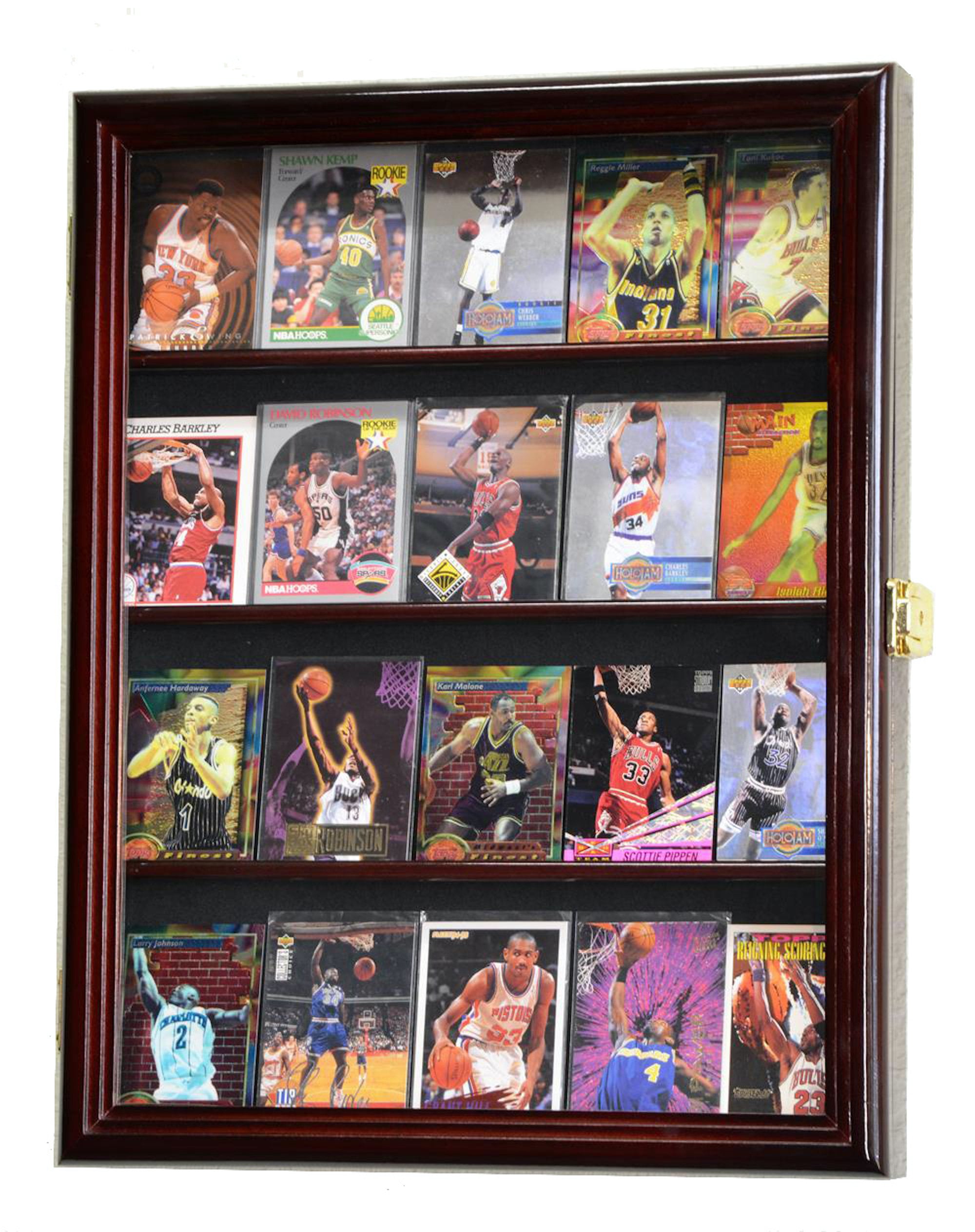 Présentoir pour 35 cartes de sport-VEVOR-617x775x55 mm, vitrine d'affichage pour cartes de football, protection UV 98% en verre PC - Maison