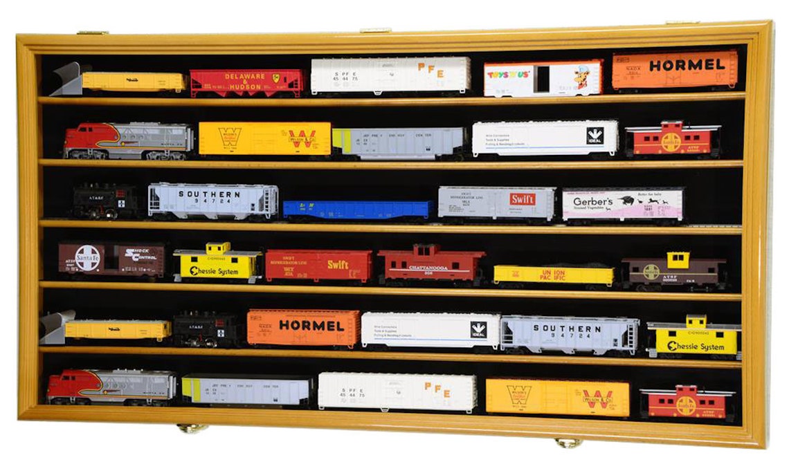 HO Scale Train Display Case Model Train Car Wall Shelf Etsy