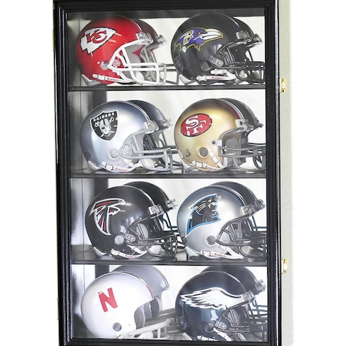 8 Riddell Mini Helmets Football Helmet Display Case Wall Rack Etsy