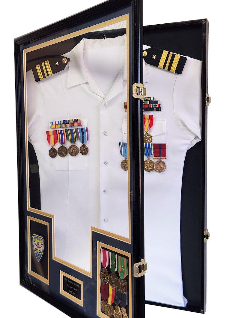 Judge Robe Display Case Large Military Uniform Display Case (w/ Custom Double Matting) Cabinet ...