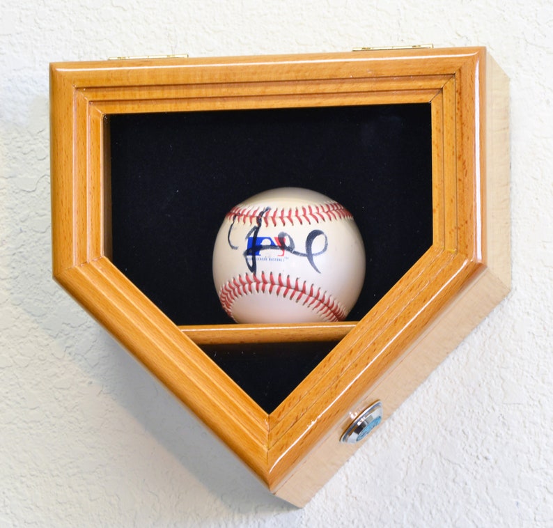 1 Baseball Ball Home Plate Shaped Display Case Holder Etsy