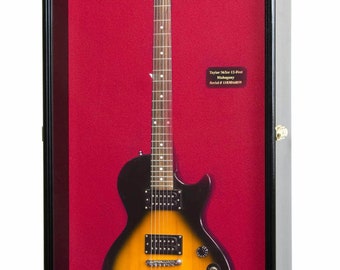 Electric Guitar Display Case Cabinet Wall Rack for Fender Bass w/98% UV Protection Lockable (w/ Optional LED Spotlights)