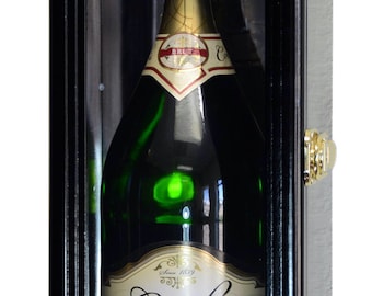 Single Wine Champagne Bottle Display Case Mirrored Wall Cabinet