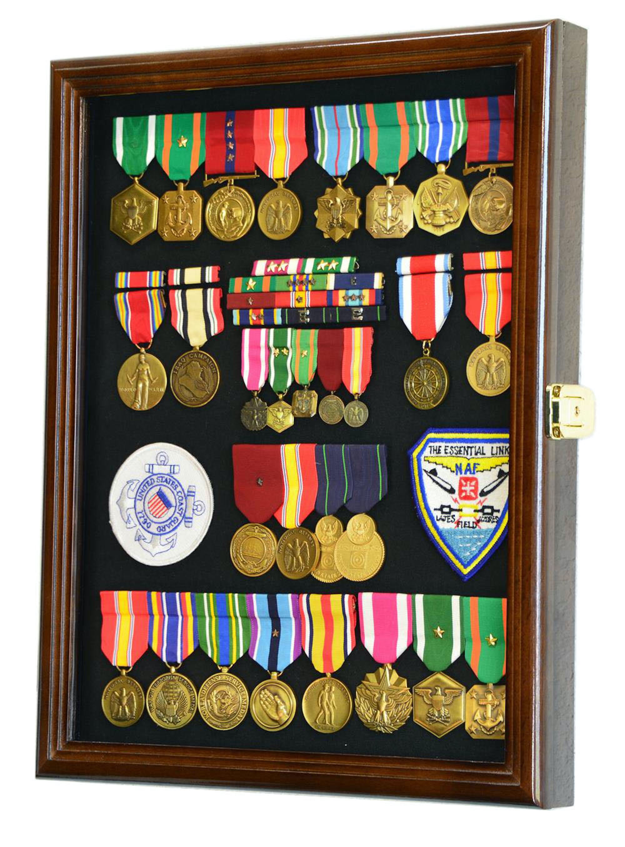 Medallas militares, pines, parches, insignias, cintas, vitrina de banderas  con 98% de protección UV Bloqueable -  España