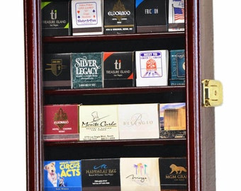 20 Matches Matchbook Display Case Wall Cabinet Holder W/ 98% UV